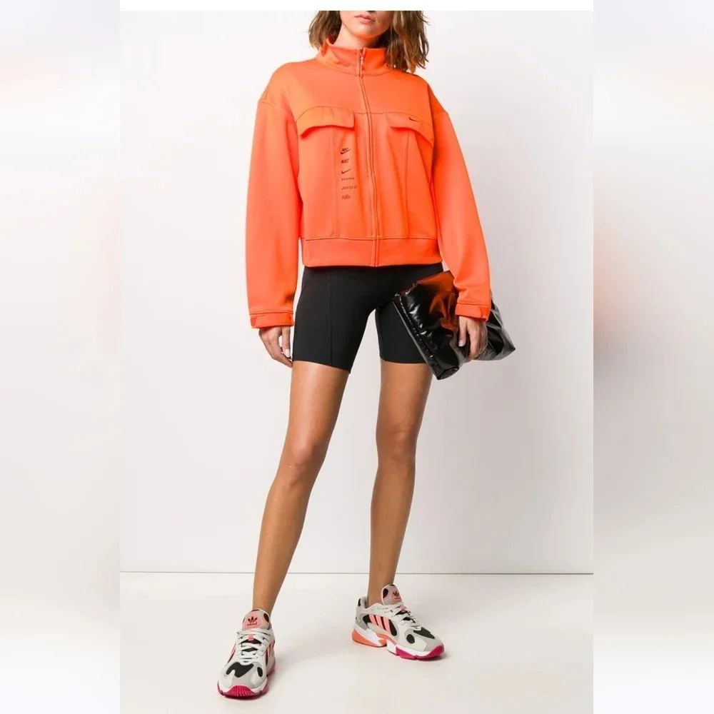 Nike Neon Orange Polyknit Swoosh Jacket Size Large - Picture 9 of 11